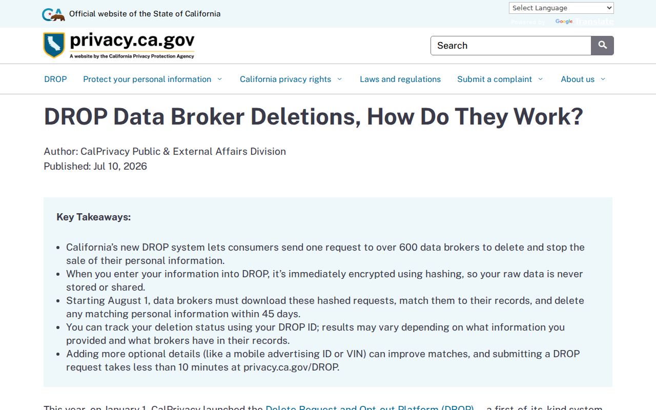 Bell neighbors California privacy deletion information