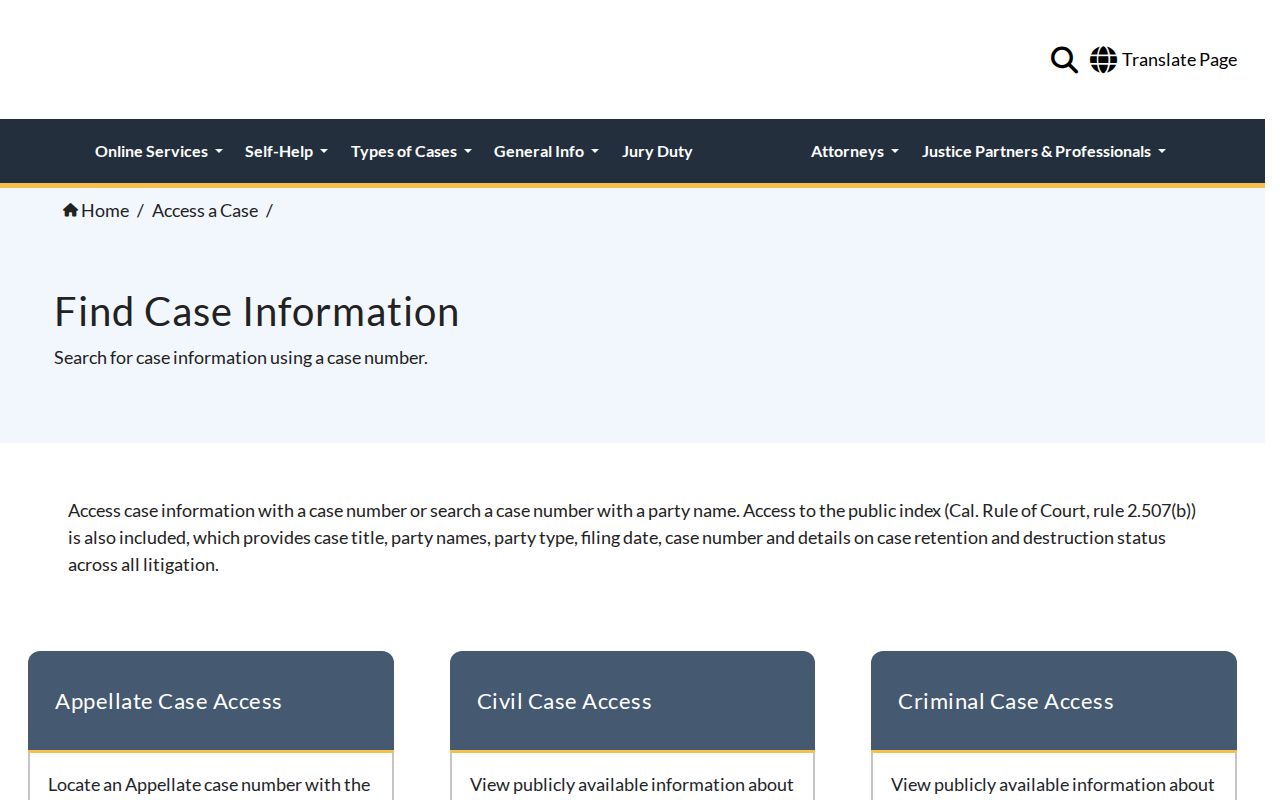 Bell resident lookup view of the Los Angeles Superior Court case summary